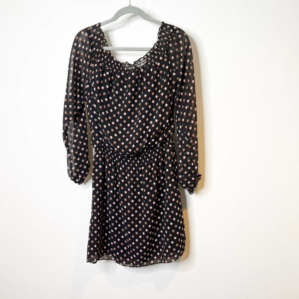 White House Black Market Womens Black Elastic Waist A Line Dress Medium